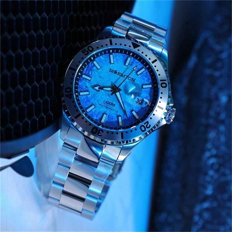 Moemton Men’s Mechanical Diving Watch Steel 100m M128.BSSA01