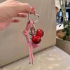 Cute Cherry Alphabet PU Leather Short Lanyard Universal Mobile Phone Lanyard Phone Bag -Lost Love Pendant Bag Charm