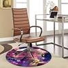 1pc Anime Design Round Carpet Office Chair Mat with Floral Prints, Non Slip Rug for Home Decor, All Seasons
