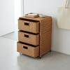 Wicker Design Bedside Table Handmade Home Furniture Removable Baskets