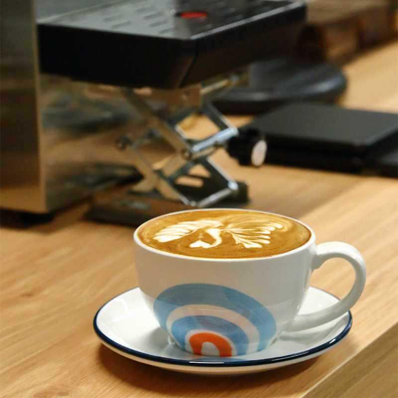 European Ceramic Coffee Set: Professional Latte Art, Cappuccino & Sawada Cups