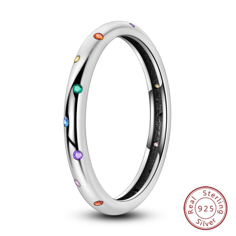 Popular Glow In The Dark Rings For Women 925 Silver Star Moon Sun Rings Sparkling Cubic Zircon Exquisite Jewelry Gifts