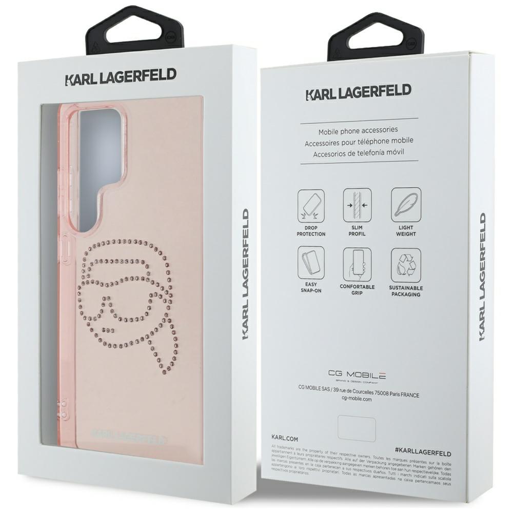 Pouzdro Karl Lagerfeld Kamínky K. Hlava Logo Pro Samsung Galaxy S25 Ultra Růžová