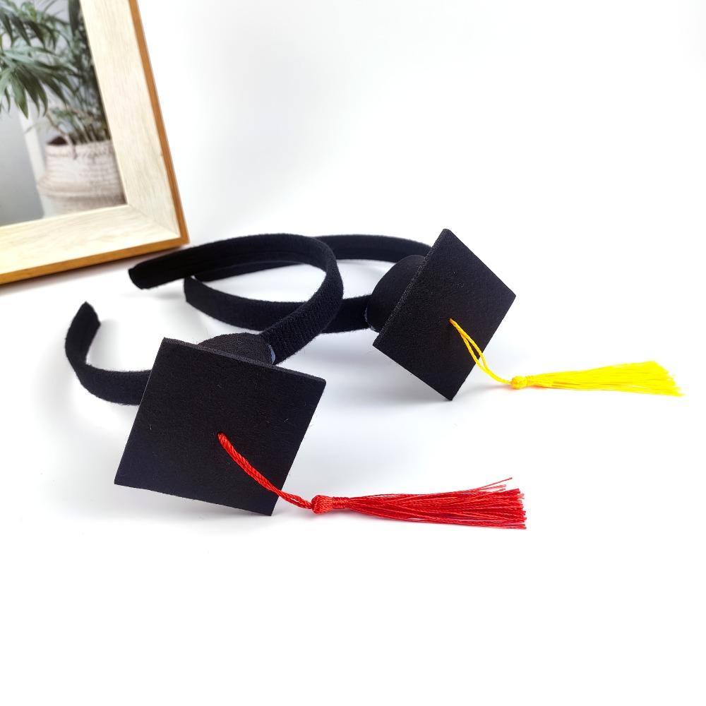 Mini Doctor Hat Graduation Season Mini Doctor Hat Celebrate Party Mini Bachelor Hat Hairpin Small Graduation Hat with Tassels