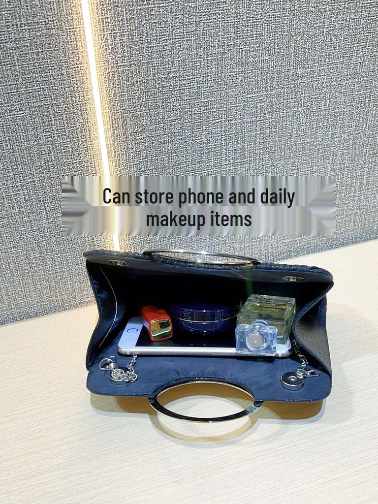 Elegant Pleated Leather Evening Handbag for Weddings and Parties