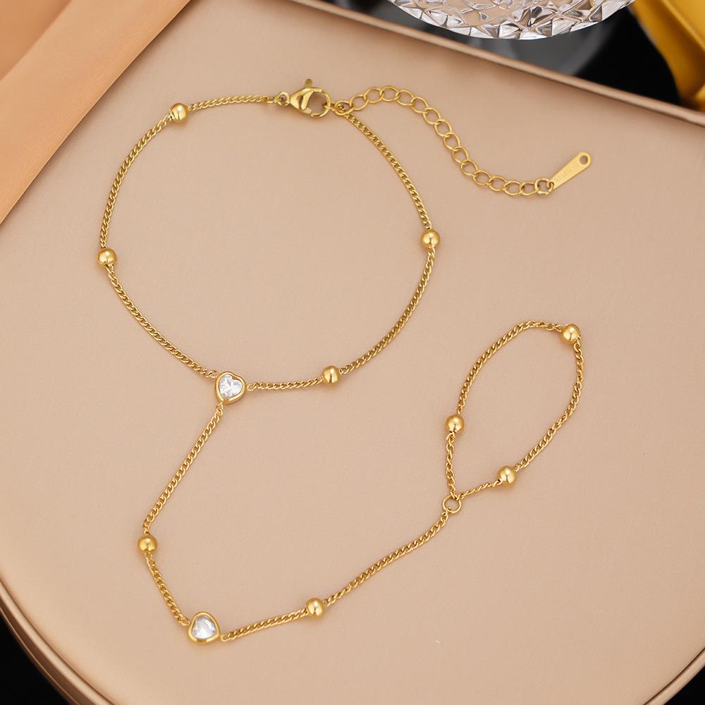 Gold-Plated Double Layer Thin Chain Stainless Steel Hand Chain Jewelry