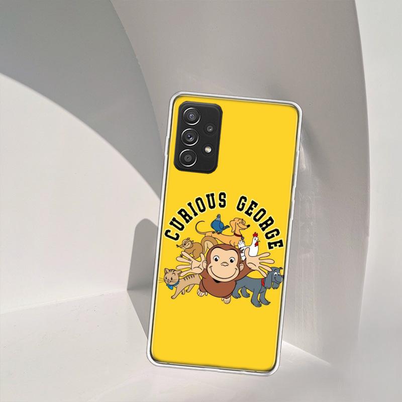 Curious G-Georgeser-m-Monkeis Phone Case for Samsung A54 A57 A37 A17 A14 A15 A12 A24 A34 A55 A35 A25 A52S A07 A05S A04S A22 A32