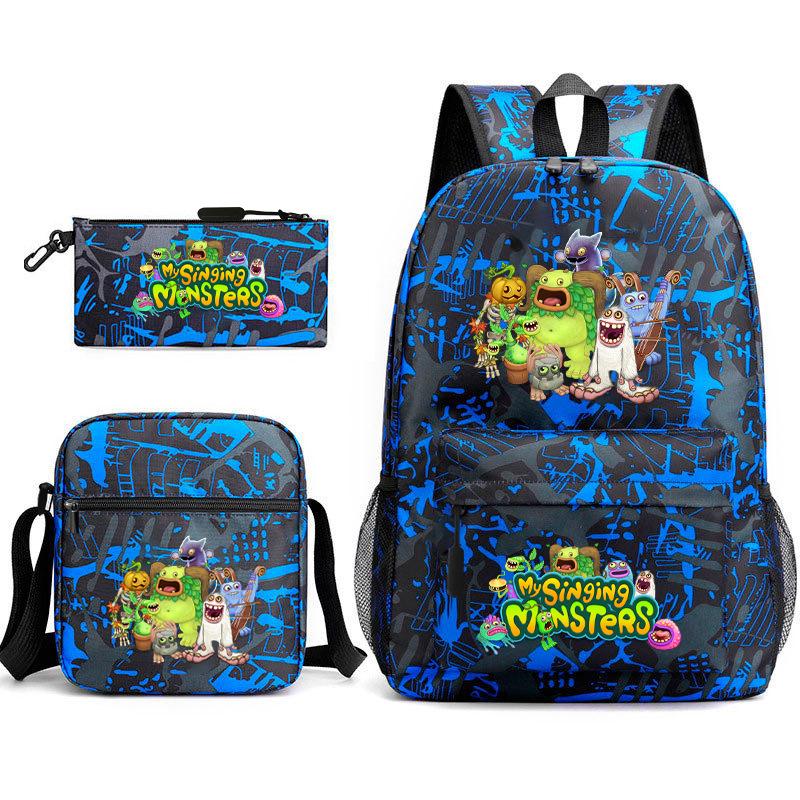 2024 New Monster Concert Starry Sky Backpack My Singing Monsters Elementary School Bag Three-piece Set