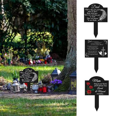 Pamiątkowe metalowe znaczniki grobów cmentarny słupek ogrodowy tablica pamiątkowa ogród grób dekoracja na cmentarz na zewnątrz Yard Garden