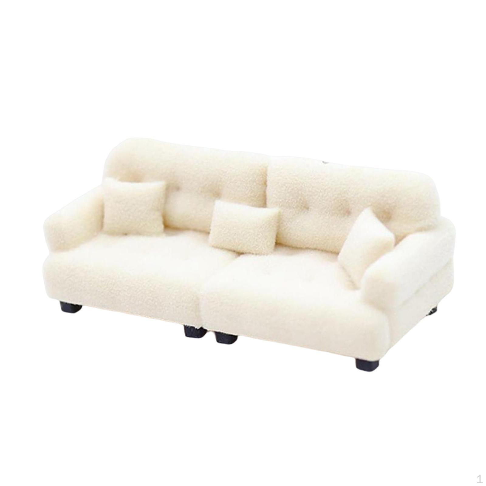 

Кукольный диван Миниатюрная модель мебели с подушкой для детской игры