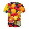 3D Digital Printed T-shirt with Vegetable Pattern Loose Round Neck Short Sleeved Men's T-shirt