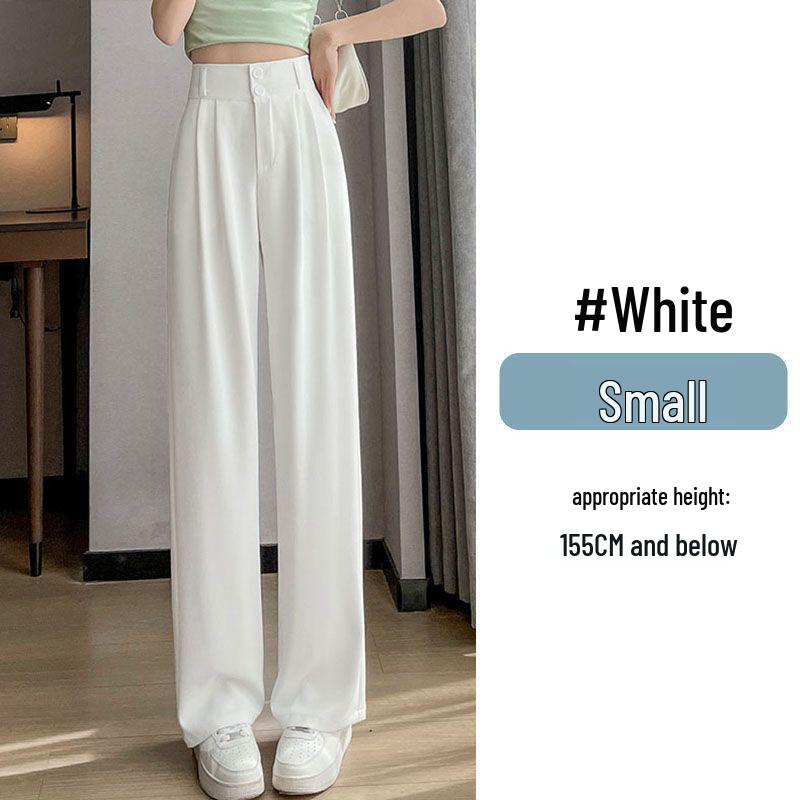 Ice Silk High Waist Chiffon Wide Leg Pants - Women's Summer Korean Style