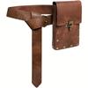 Medieval Leather Waistband Belt with Cord and Pouch