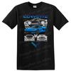 Corvette C8 Blue Sports Car Graphic T Shirt for Car Lovers and Fans Tee