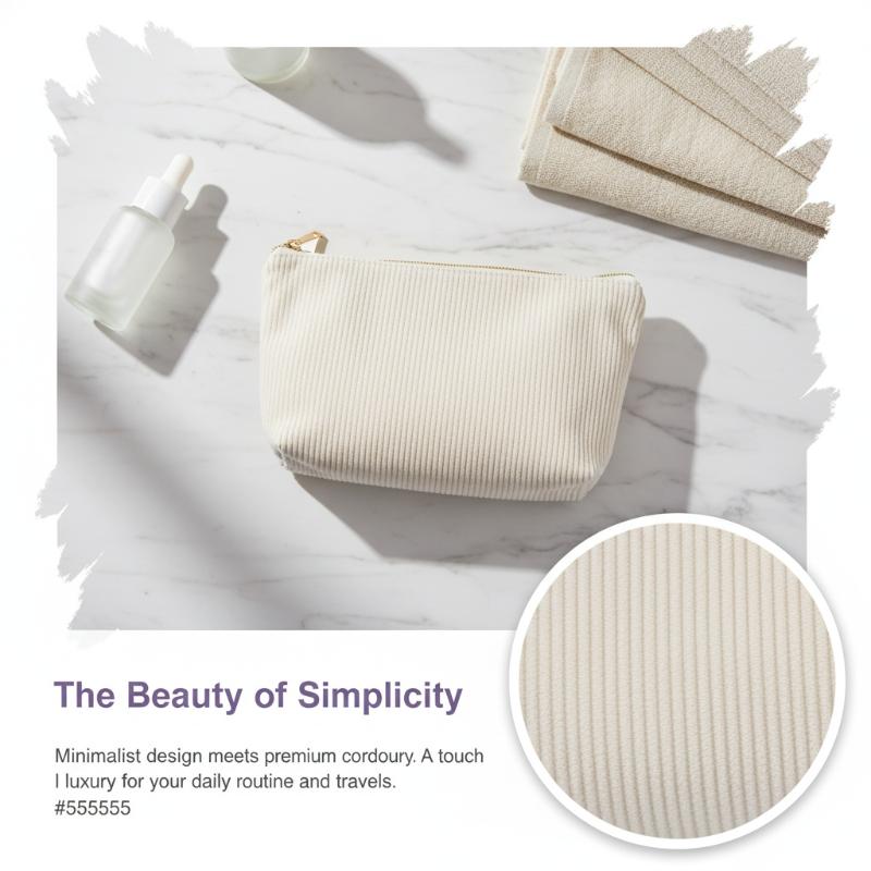 Corduroy Makeup Bags Large Capacity Multi Purpose Cosmetic Storage Bag Portable Travel Organizer for Ladies