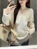 Women's Lace Bow Loose Knit Sweater - Lazy Style Autumn 2025 Mid-Length Top