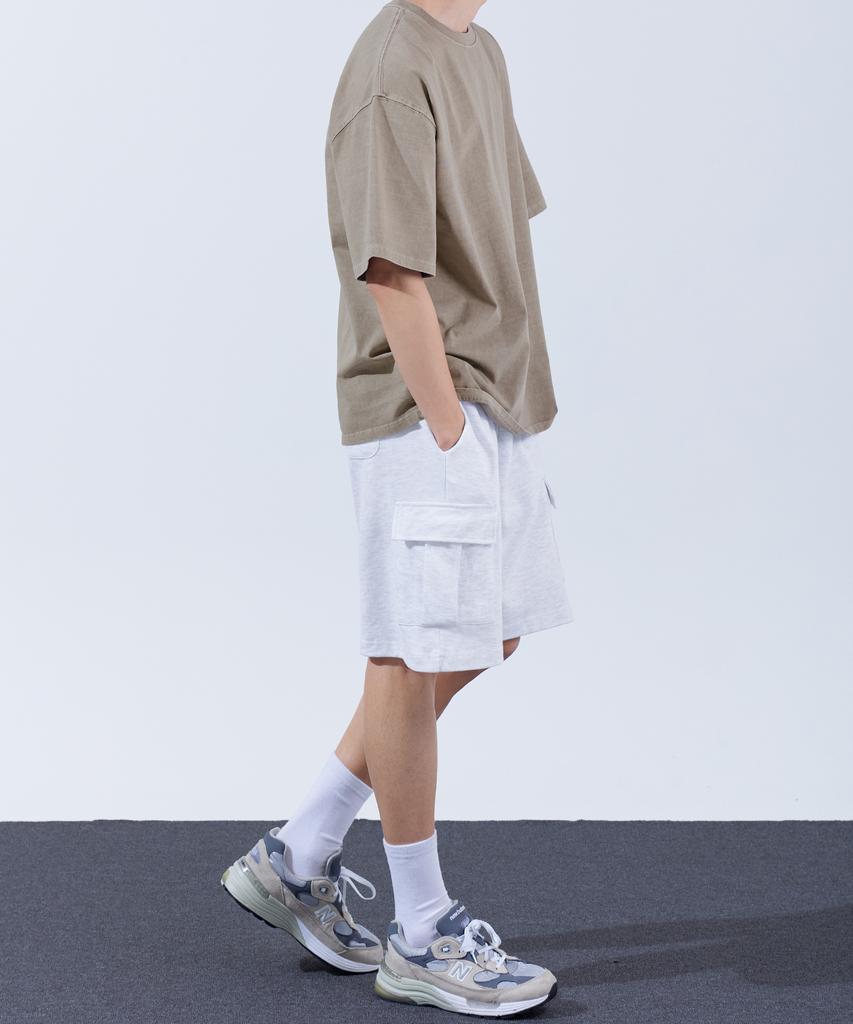 TOPBOY Heavy Duty Pigment Oversized Short Sleeve T-Shirt Light Brown