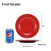 Qianxing Black Red Melamine 8-inch Flat Dinner Plate Set