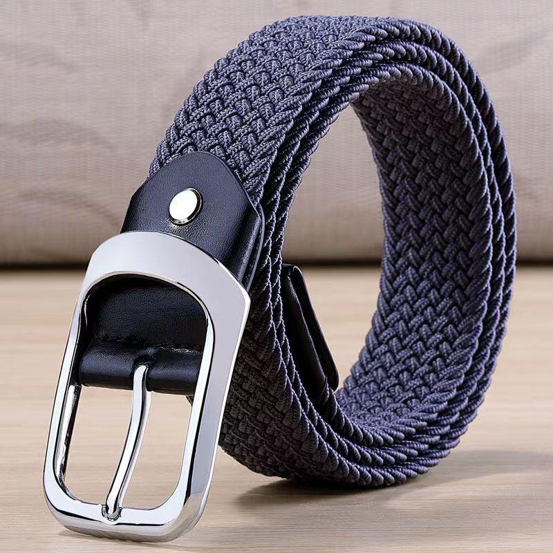Universal Men'S And Women'S Woven Elastic Canvas Belt, Elastic And Non-Porous, Randomly Interspersed Belt, Breathable And Comfortable Belt