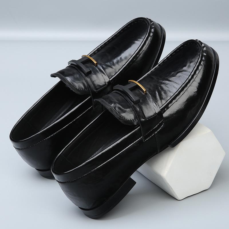FashionLeather Summer Business Dress English Leather Shoes for Men 2024 Spring Autumn New Designer Soft Sole Driving Luxury Shoes Male