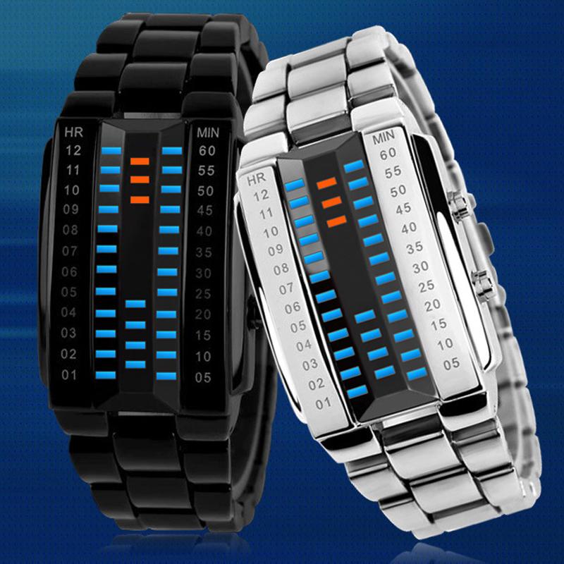 Neue Mode Binär LED Uhr Damen Herren Sportuhren Multifunktionale Elektronische Armbanduhren Partneruhr Reloj Mujer