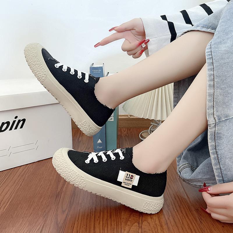 Girl Shoes Canvas Shoes New Women's  Spring Little White Shoes Flat Bottom Board Shoes Lazy Shoes