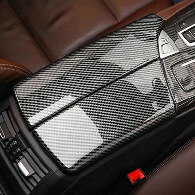 Carbon Fiber Color Armrest Box Console Box Cover Trim For 11-16 BMW 5 Series F10
