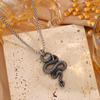 Exquisite Men's Snake Pendant Titanium Necklace - Fashionable, Durable, Non-fading Jewelry