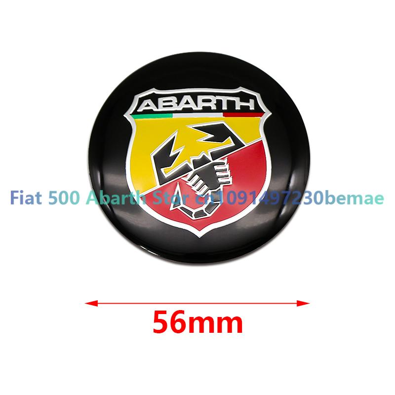 4pcs 56mm Wheel Center Hub Cap Emblem Badge Stickers Car Stying for Abarth 124 500 Grande Punto Spider 500C 595C 695C Evo