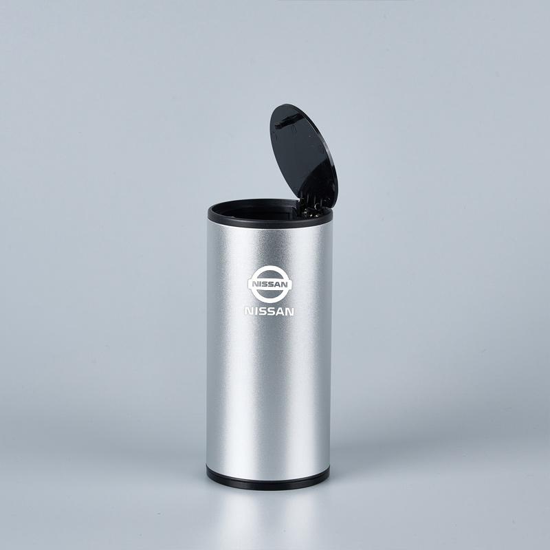 Alloy Car Trash Can Organizer Storage Bag Garbage Bin Ashtray For Nissan Juke Qashqai J10 Pulsar Sentra Altima Nismo Accessories