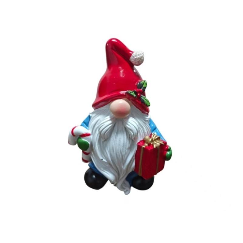 

Christmas Santa Statue Resins Gnomes Miniature Figurine For Outdoor Indoor Holiday Tabletop Shelf Decoration Ornament