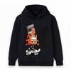 Kids Boys Girls Hooded Sweatshirt, Cool Cartoon Skater Robot Print Pullover Hoodie, Casual Soft Long Sleeve Top for Boys Girls Daily Wear Street Fashi