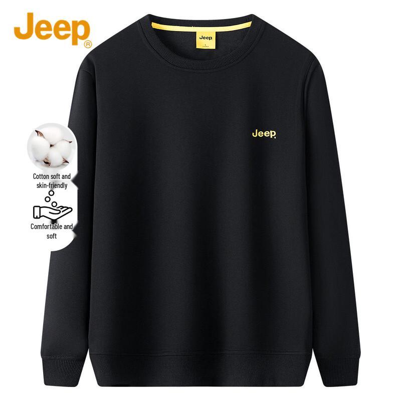 Jeep Men's Cotton Blend Casual Crewneck Sweatshirt