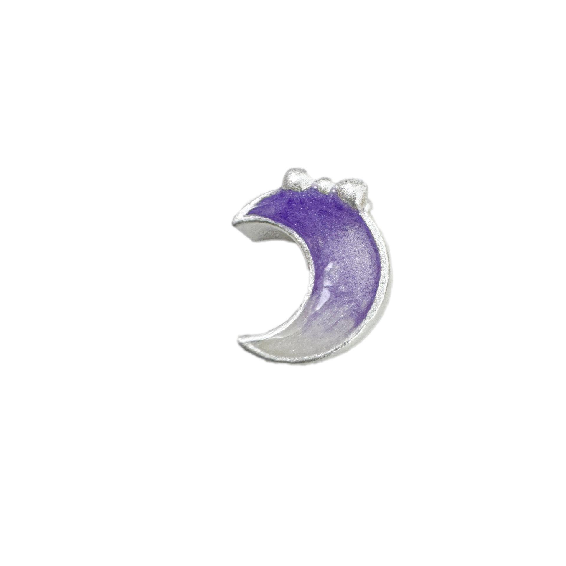 Sterling Silver Bow Moon & Gold Spacer Beads Pendant for DIY Bracelets & Jewelry 999 Sterling Silver