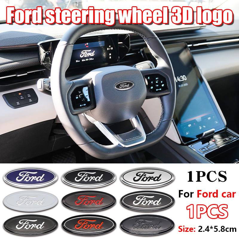 BBBM3 58MM Car Steering Wheel Badge Cover Stickers Decoration Accessories For Ford Fusion Fiesta Escape Focus Mk2 3 Mondeo Auto Decal