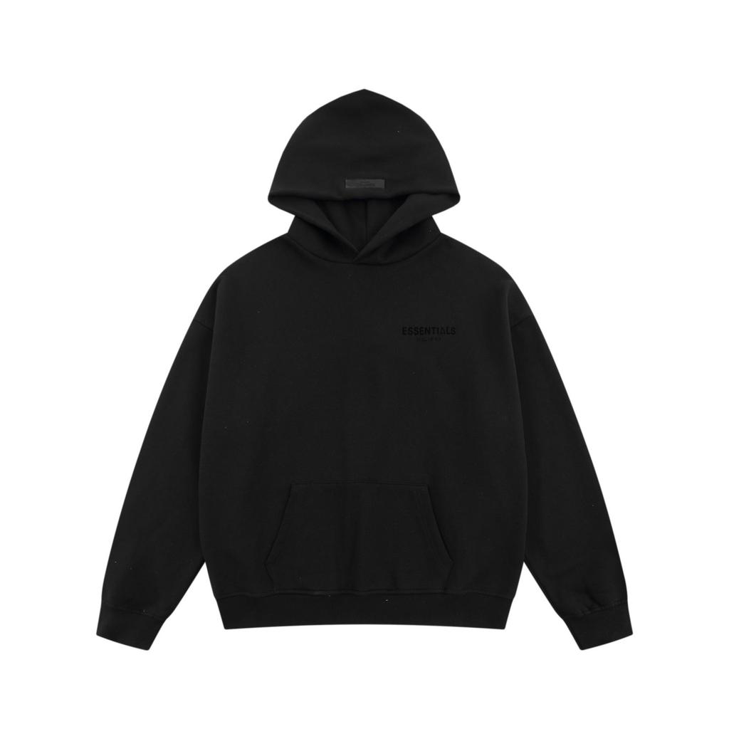 2025 Trendy Black Print Unisex Loose Hoodie with Essentials