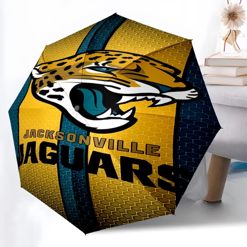 Printed Jacksonville Jaguars logo Folding Umbrella,Outdoor,Leisure,And Travel Umbrella,Durable Umbrella Fabric,Birthday And Holiday Gift