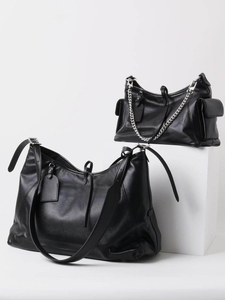Black Warrior 2025 Women's Genuine Leather Biker Messenger Tote