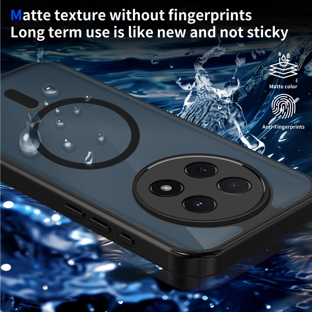 KEYSION Magnetic Phone Case for for Huawei Nova 14i Silicone+PC Matte Translucent Clear Shockproof Back Cover for Huawei Nova14i