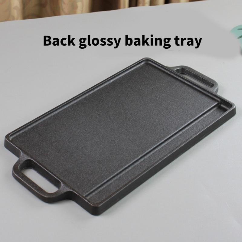 Professional Wrought Iron Reversible Grill Griddle Pan with Handle Perfect For Stovetop Oven Camping Even Heating