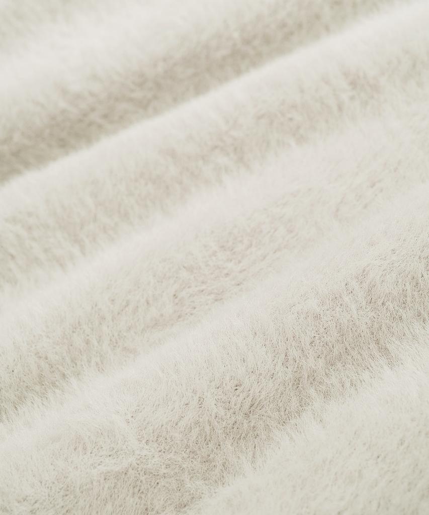 VASTIC Hairy Reverse V-Neck Knit_Beige