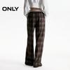 ONLY Women's 2025 Summer Retro Plaid Straight-Leg Pants