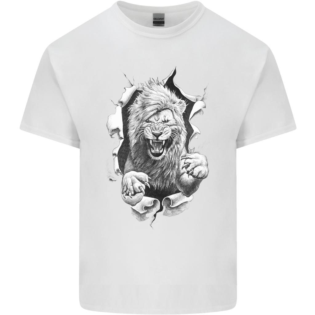 Lion Ripping Through the Fabric Unisexs Light Cotton TShirt