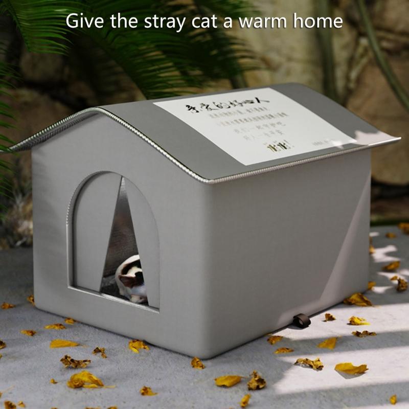 Winter Warm Streunerkatzen Zelt Katzen Unterschlupf Nest mit Wasserdichter Konstruktion und Isoliertem Innenraum für Garten Hof