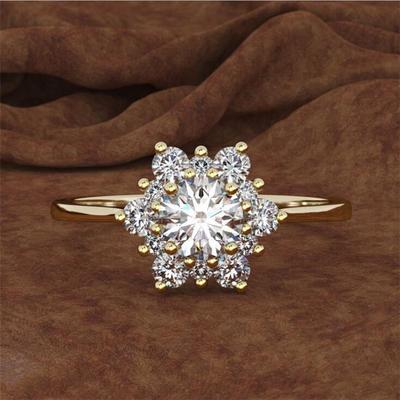 Damen-Schneeflocken-Blumen-Ring, Party-Schmuck, Mädchen-Geschenk, Top-Index-Ring