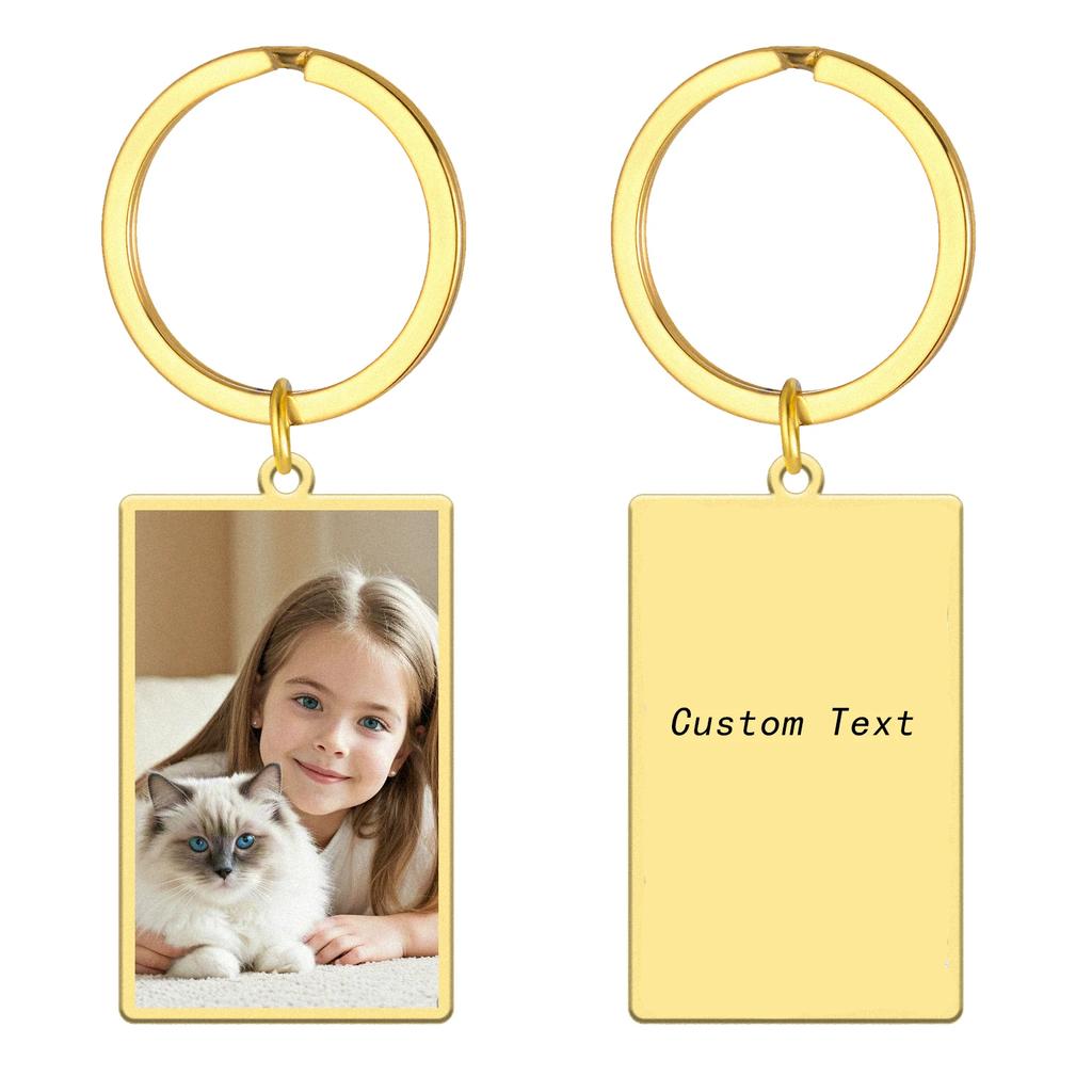 Amaxer Custom Keychain Double Sided Personalized Picture Text Keychains Engraving Photo Key chains Gifts for Women Boyfriend