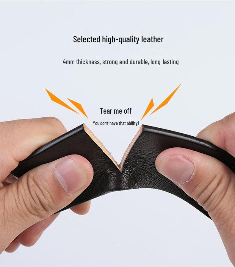 Men's Genuine Leather Belt, 3.8cm Wide, Pin Buckle - Versatile for Business and Casual Wear