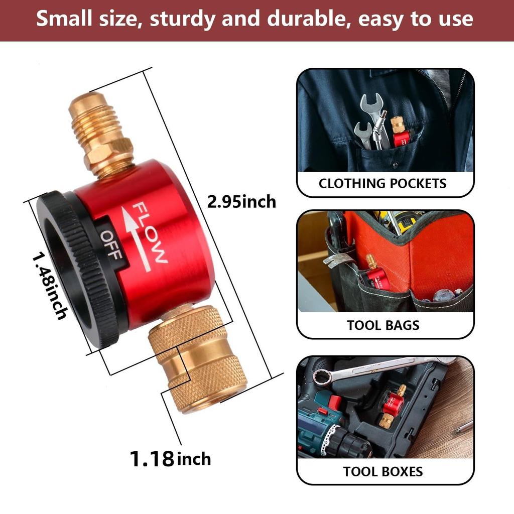 Nitrogen Regulator HVAC, Nitrogen Purge Tool 1/4 Inch Connector Nitrogen Gas Regulator Brazing Tool, for Air Conditioning