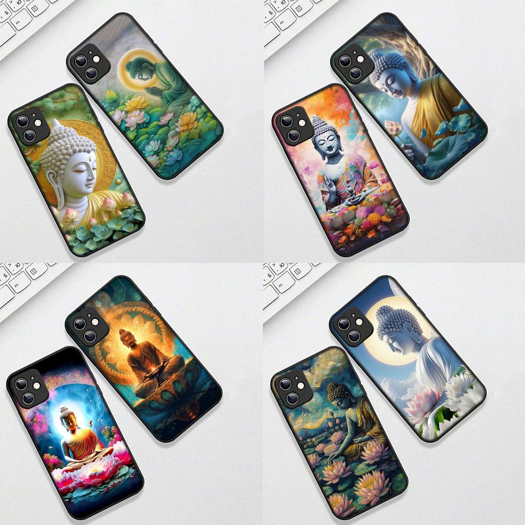 Lord Buddha Lotus Flower Light Phone Case for Samsung Galaxy S24 S25 S23 FE Ultra Plus S7 Edge S25+ S23+ A56 5G Protective Cover