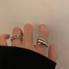 Style Korean Trendy 925 Silver Ring For Women Open Adjustable Finger Jewelry Elegant
